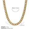 Wholesale Fashion Hiphop 316L Stainless Steel Necklace Jewelry Plated 18K Gold With Regular Chain Sets