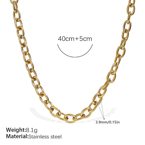 Wholesale Fashion Hiphop 316L Stainless Steel Necklace Jewelry Plated 18K Gold With Regular Chain Sets
