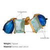 Wholesale Fashion Inlaid Gemstone Electroplated 316L Stainless Steel Earrings For Women