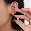 Wholesale Fashion Inlaid Gemstone Electroplated 316L Stainless Steel Earrings For Women