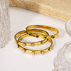 Wholesale Fashion Ins Style Natural Stone Flower 3D Smooth Stainless Steel Bracelet With 18K Vacuum Plating