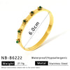 Wholesale Fashion Ins Style Natural Stone Flower 3D Smooth Stainless Steel Bracelet With 18K Vacuum Plating