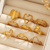 Wholesale Fashion Ins Style Stainless Steel Heart Shape Love Ring 18K Gold Plated For Women
