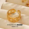 Wholesale Fashion Ins Style Stainless Steel Heart Shape Love Ring 18K Gold Plated For Women