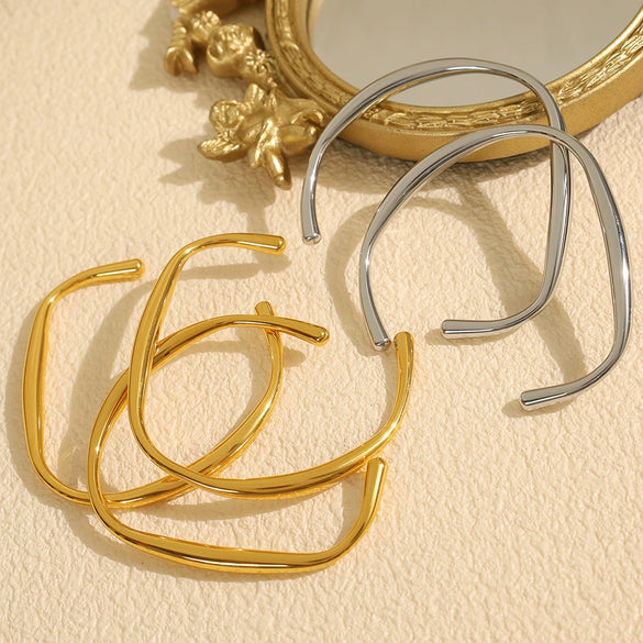 Wholesale Fashion Ins Style 316L Stainless Steel Electroplated Irregular Cshaped Opening Bracelet For Women