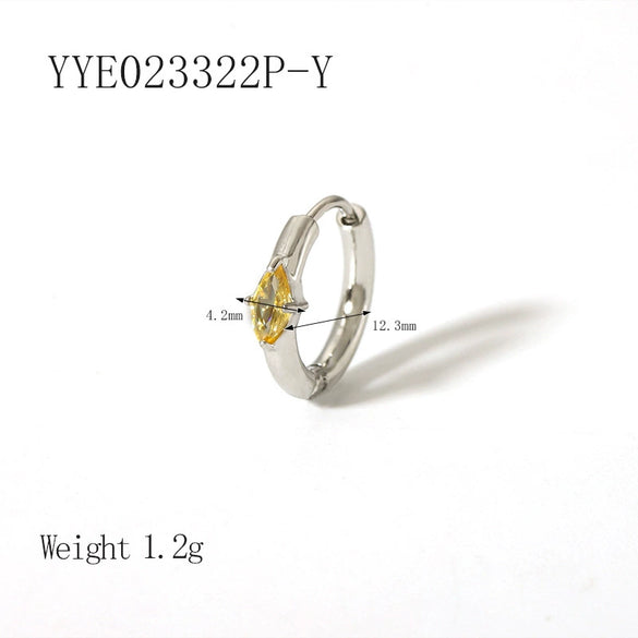 Wholesale Fashion Ins Zircon Earrings Stainless Steel Light Luxury Geometric Rhombus 18K Goldplated Vacuum Real Gold Electroplating In Pvd Furnace
