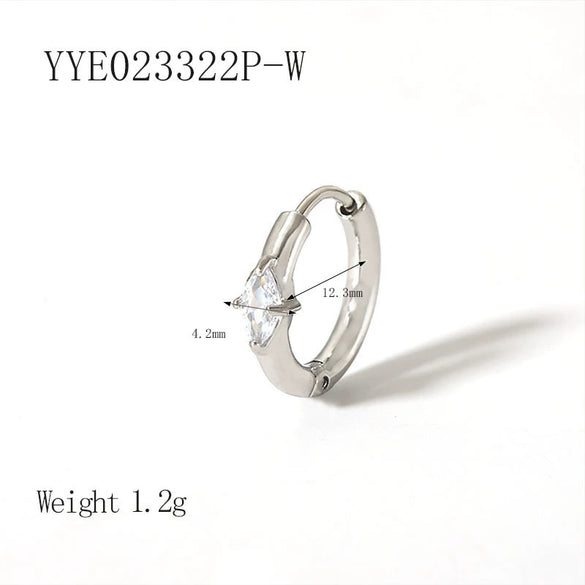 Wholesale Fashion Ins Zircon Earrings Stainless Steel Light Luxury Geometric Rhombus 18K Goldplated Vacuum Real Gold Electroplating In Pvd Furnace