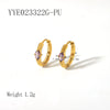 Wholesale Fashion Ins Zircon Earrings Stainless Steel Light Luxury Geometric Rhombus 18K Goldplated Vacuum Real Gold Electroplating In Pvd Furnace