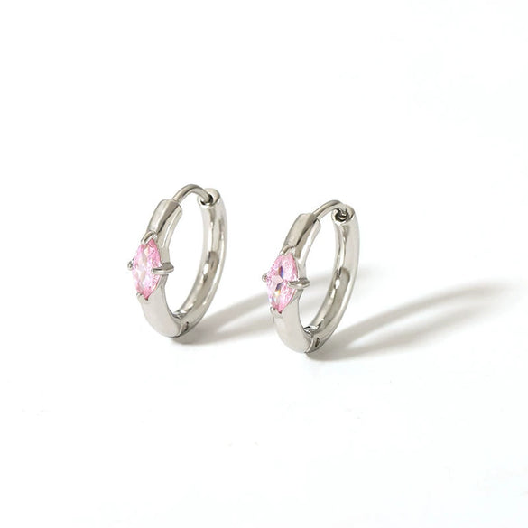 Wholesale Fashion Ins Zircon Earrings Stainless Steel Light Luxury Geometric Rhombus 18K Goldplated Vacuum Real Gold Electroplating In Pvd Furnace