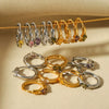 Wholesale Fashion Ins Zircon Earrings Stainless Steel Light Luxury Geometric Rhombus 18K Goldplated Vacuum Real Gold Electroplating In Pvd Furnace