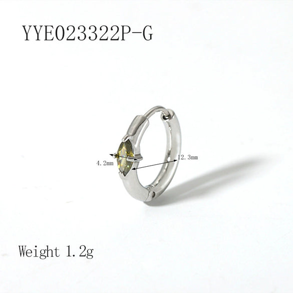 Wholesale Fashion Ins Zircon Earrings Stainless Steel Light Luxury Geometric Rhombus 18K Goldplated Vacuum Real Gold Electroplating In Pvd Furnace