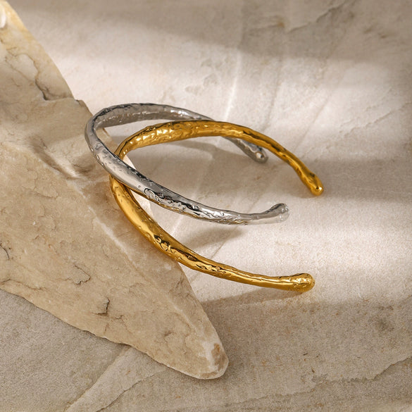Wholesale Fashion Irregular Geometry Stainless Steel Electroplated Opening Bracelet Jewelry