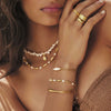 Wholesale Fashion Irregular Geometry Stainless Steel Electroplated Opening Bracelet Jewelry