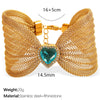 Wholesale Fashion Jewelry Bracelet 316L Stainless Steel Bow Butterfly Electroplating Style