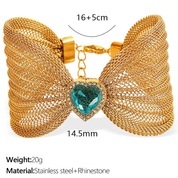 Wholesale Fashion Jewelry Bracelet 316L Stainless Steel Bow Butterfly Electroplating Style