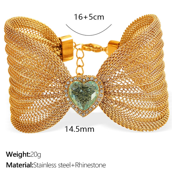 Wholesale Fashion Jewelry Bracelet 316L Stainless Steel Bow Butterfly Electroplating Style