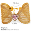 Wholesale Fashion Jewelry Bracelet 316L Stainless Steel Bow Butterfly Electroplating Style