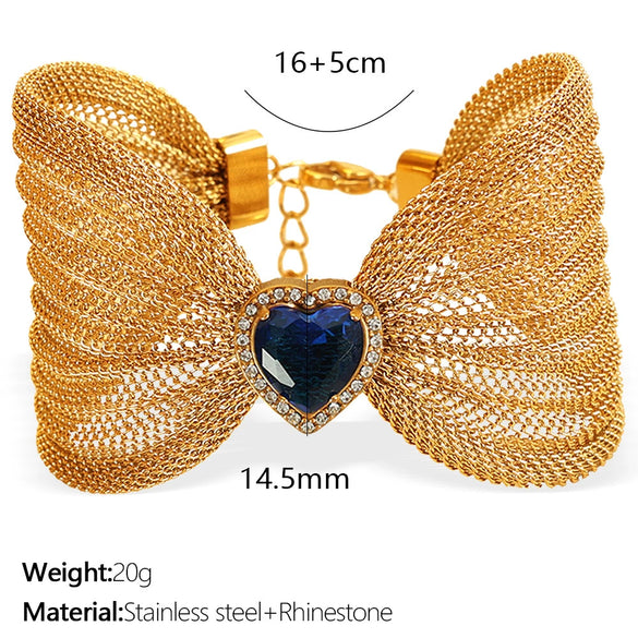 Wholesale Fashion Jewelry Bracelet 316L Stainless Steel Bow Butterfly Electroplating Style