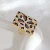 Wholesale Fashion Jewelry Copper Ring With Geometric Leopard And Snake Print Electroplated For Women