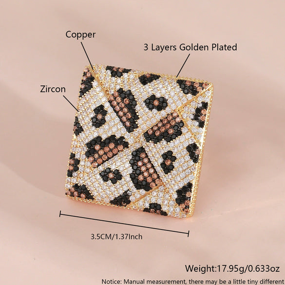 Wholesale Fashion Jewelry Copper Ring With Geometric Leopard And Snake Print Electroplated For Women