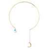 Wholesale Fashion Jewelry For Ladies Simple And Generous Alloy Moon Drop Short Necklace
