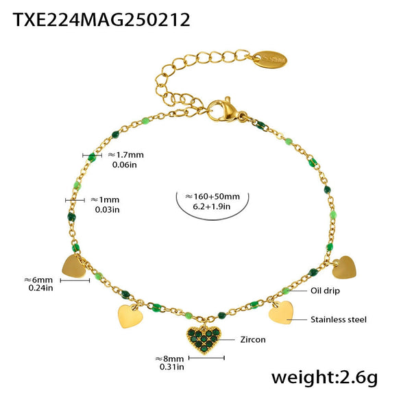 Wholesale Fashion Jewelry Set Ferris Wheel Fantasy Zircon Minimalist Electroplated Titanium Steel Women's Earrings Necklaces And Hand Accessories