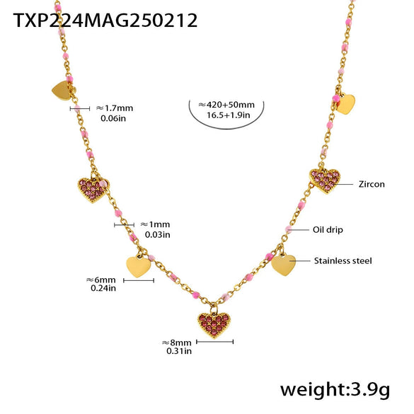 Wholesale Fashion Jewelry Set Ferris Wheel Fantasy Zircon Minimalist Electroplated Titanium Steel Women's Earrings Necklaces And Hand Accessories