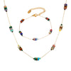 Wholesale Fashion Jewelry Set Of Natural Stone Necklace And Bracelet In Stainless Steel With 18K Gold Non Fading Electroplating