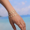 Wholesale Fashion Jewelry Set With Daisy Drop Oil Flower Pattern 316L Stainless Steel 18K Gold Plated Necklace Bracelet Anklet