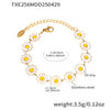 Wholesale Fashion Jewelry Set With Daisy Drop Oil Flower Pattern 316L Stainless Steel 18K Gold Plated Necklace Bracelet Anklet