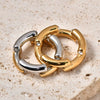 Wholesale Fashion Jewelry Stainless Steel Geometric Round Diamond Ring Gold And Silver Color Matching Electroplated For Women