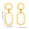 Wholesale Fashion Jewelry Stainless Steel Geometric Round Oval Pendant Earrings Gold Plated