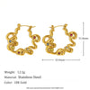 Wholesale Fashion Jewelry Stainless Steel Gold Plated Earrings Necklace And Joker Ring With Heart Water Drop Bell Patterns