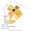 Wholesale Fashion Jewelry Stainless Steel Gold Plated Earrings Necklace And Joker Ring With Heart Water Drop Bell Patterns