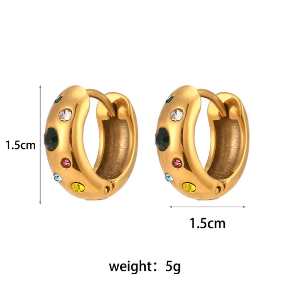 Wholesale Fashion Jewelry Stainless Steel Gold Plated Earrings Necklace And Joker Ring With Heart Water Drop Bell Patterns