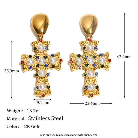 Wholesale Fashion Jewelry Stainless Steel Gold Plated Earrings Necklace And Joker Ring With Heart Water Drop Bell Patterns