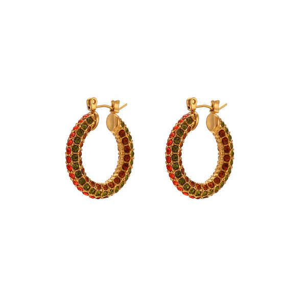Wholesale Fashion Jewelry Stainless Steel Gold Plated Earrings Necklace And Joker Ring With Heart Water Drop Bell Patterns
