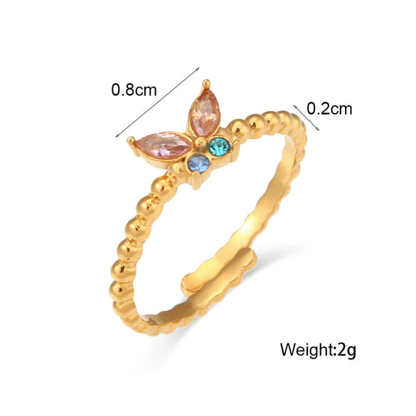 Wholesale Fashion Jewelry Stainless Steel Gold Plated Earrings Necklace And Joker Ring With Heart Water Drop Bell Patterns