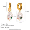 Wholesale Fashion Jewelry Stainless Steel Gold Plated Earrings Necklace And Joker Ring With Heart Water Drop Bell Patterns