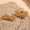 Wholesale Fashion Jewelry Stainless Steel 18K Gold Plated Shell Starfish Geometric Earrings For Women
