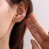 Wholesale Fashion Jewelry Stainless Steel Plated 18K Gold Rhinestone Inlaid Kitten Bear Shaped Earrings