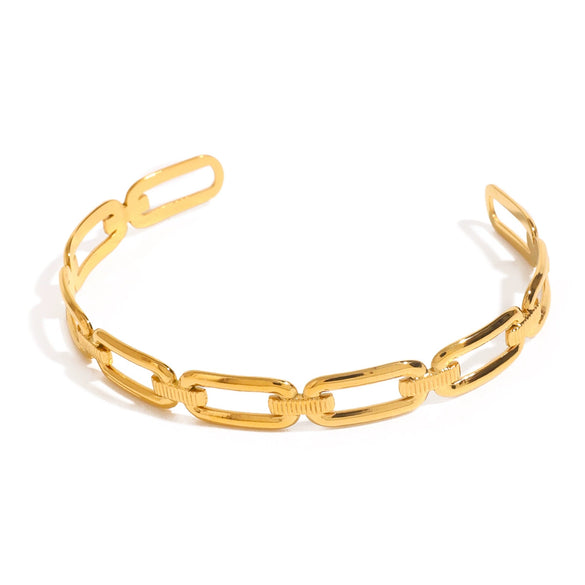 Wholesale Fashion Jewelry Stainless Steel Retro Style Geometric Joker Opening Splicing Electroplated