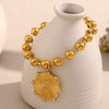 Wholesale Fashion Jewelry Stainless Steel Titanium Steel Electroplated Round Bead Eight Pointed Star Sun And Moon Clouds Universe Pendant Necklace Bracelet For Women