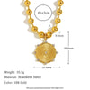 Wholesale Fashion Jewelry Stainless Steel Titanium Steel Electroplated Round Bead Eight Pointed Star Sun And Moon Clouds Universe Pendant Necklace Bracelet For Women
