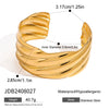 Wholesale Fashion Jewelry Stainless Steel Wavy Open Bracelet Retro Style Electroplated