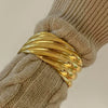 Wholesale Fashion Jewelry Stainless Steel Wavy Open Bracelet Retro Style Electroplated