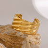 Wholesale Fashion Jewelry Stainless Steel Wavy Open Bracelet Retro Style Electroplated