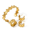 Wholesale Fashion 18K Gold Plated Stainless Steel C Shaped Wood Grain Pleated Earrings With Electroplating