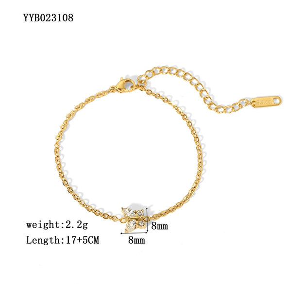 Wholesale Fashion Ladies Unisex Titanium Steel Bracelet With Geometric Design And Vacuum Real Gold Electroplating In Pvd Furnace