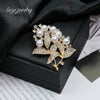Wholesale Fashion Leaf And Flower Zinc Alloy Rhinestone Brooch Electroplated For Women And Unisex